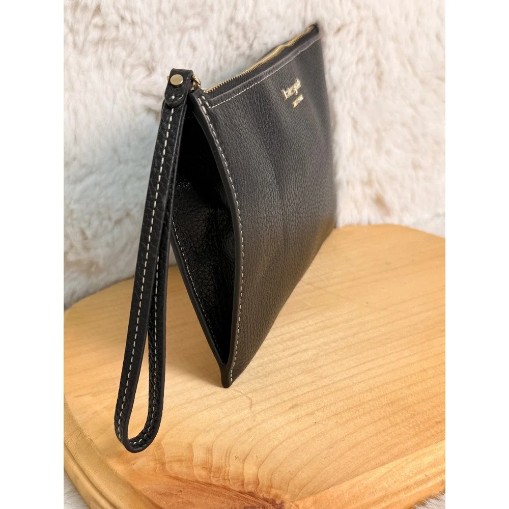 Kate Spade Black Pebbled Leather Wristlet Pouch KA186 Gold Hardware 5